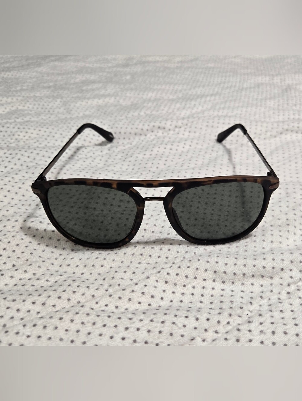 (3 For $10) Fossil FM141 Pilot Style Sunglasses Brown Black